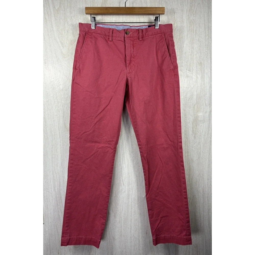 Polo Ralph Lauren The Polo Chino Pants Mens 32x30 Salmon Pink Stretch Straight‎